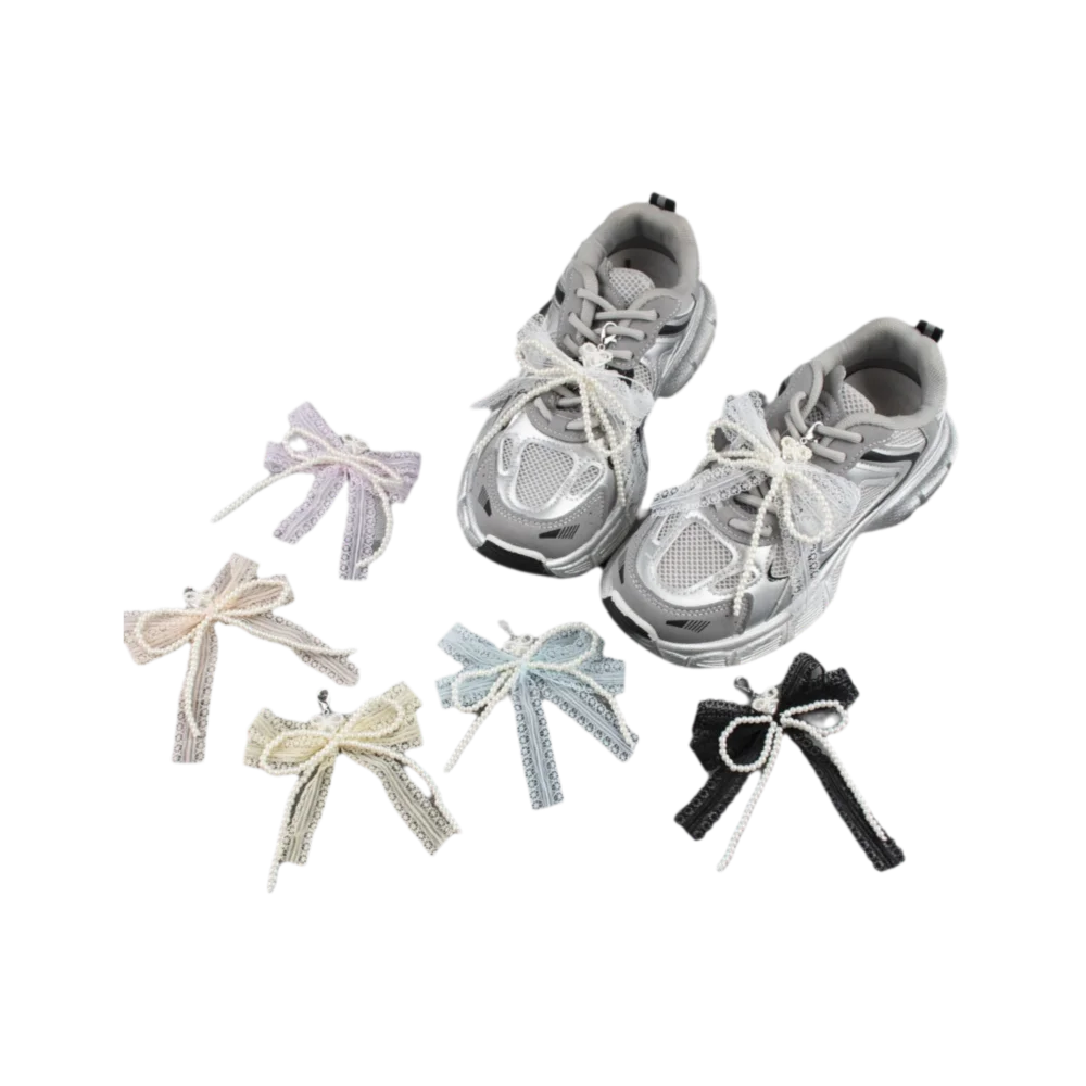 2025 Lace Bow Keychain Pearl Heart Pendant Shoe Flower Accessories Removable Multi-color Bag Pendant Accessories Girls