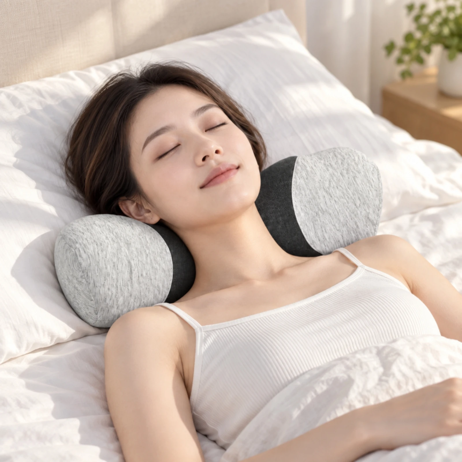 Candy-Shaped Cervical Pillow Breathable Bone-Shaped Neck Pillow Slow-Rebound High-Density for Adults, Bedroom Rest, Relaxation