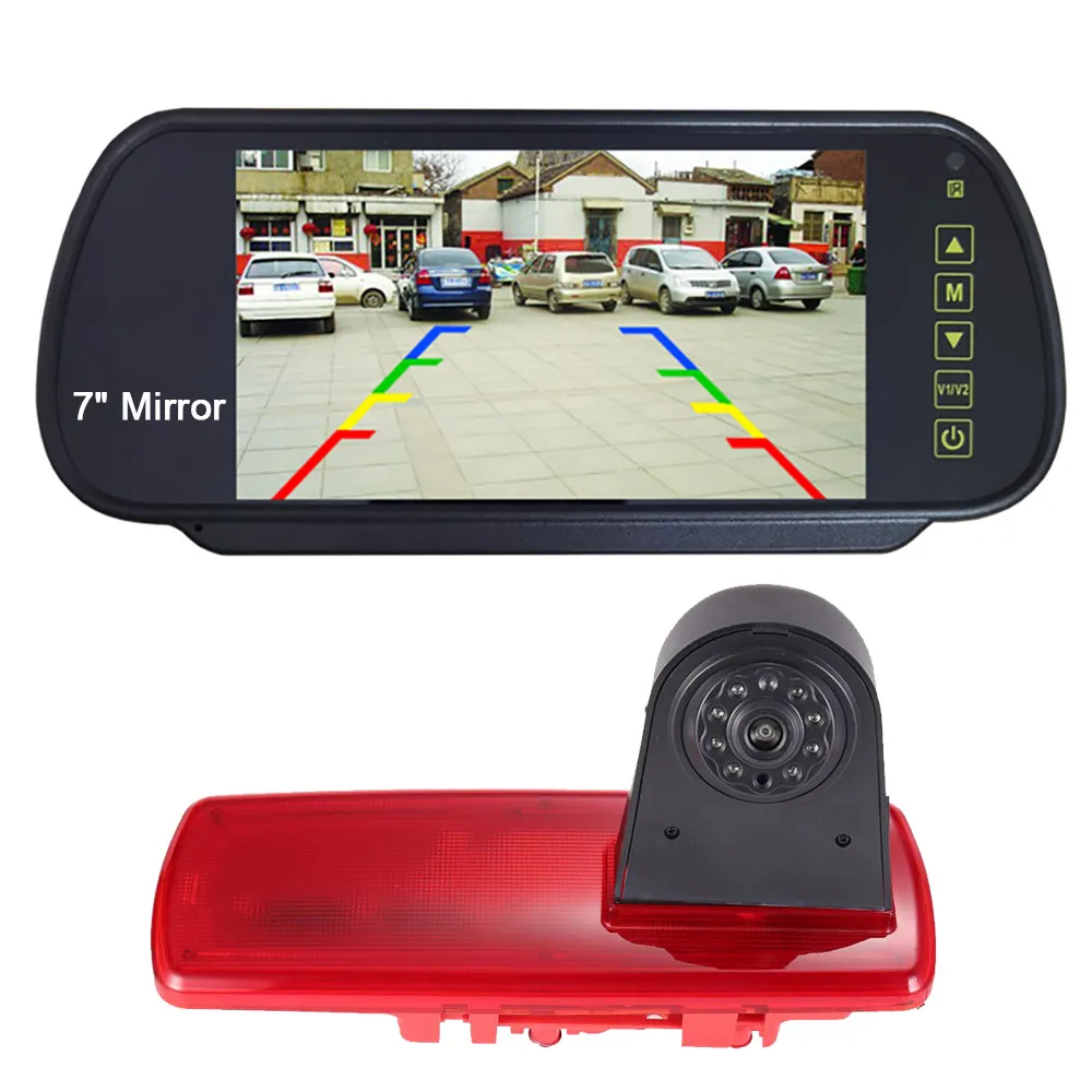 

HD Car rear view camera +7"Mirror for Renault Traffic III3 ab 2014 SUV brake stop lamp light waterproof