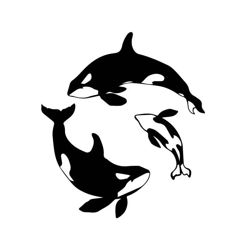 

JP Car Decal for fun home Orca body black / silver waterproof cover scratch sticker 17cm * 15.2cm