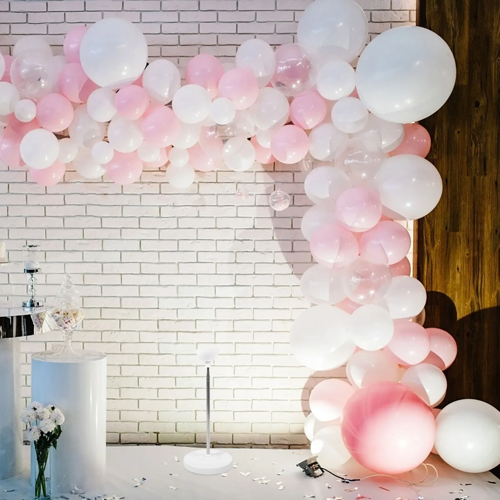 

2 Sets Floor Adjustable Pole Pillars Kit Stable Base Holder Wedding Party Decorations Centerpiece Stand Balloon Table Stand Diy