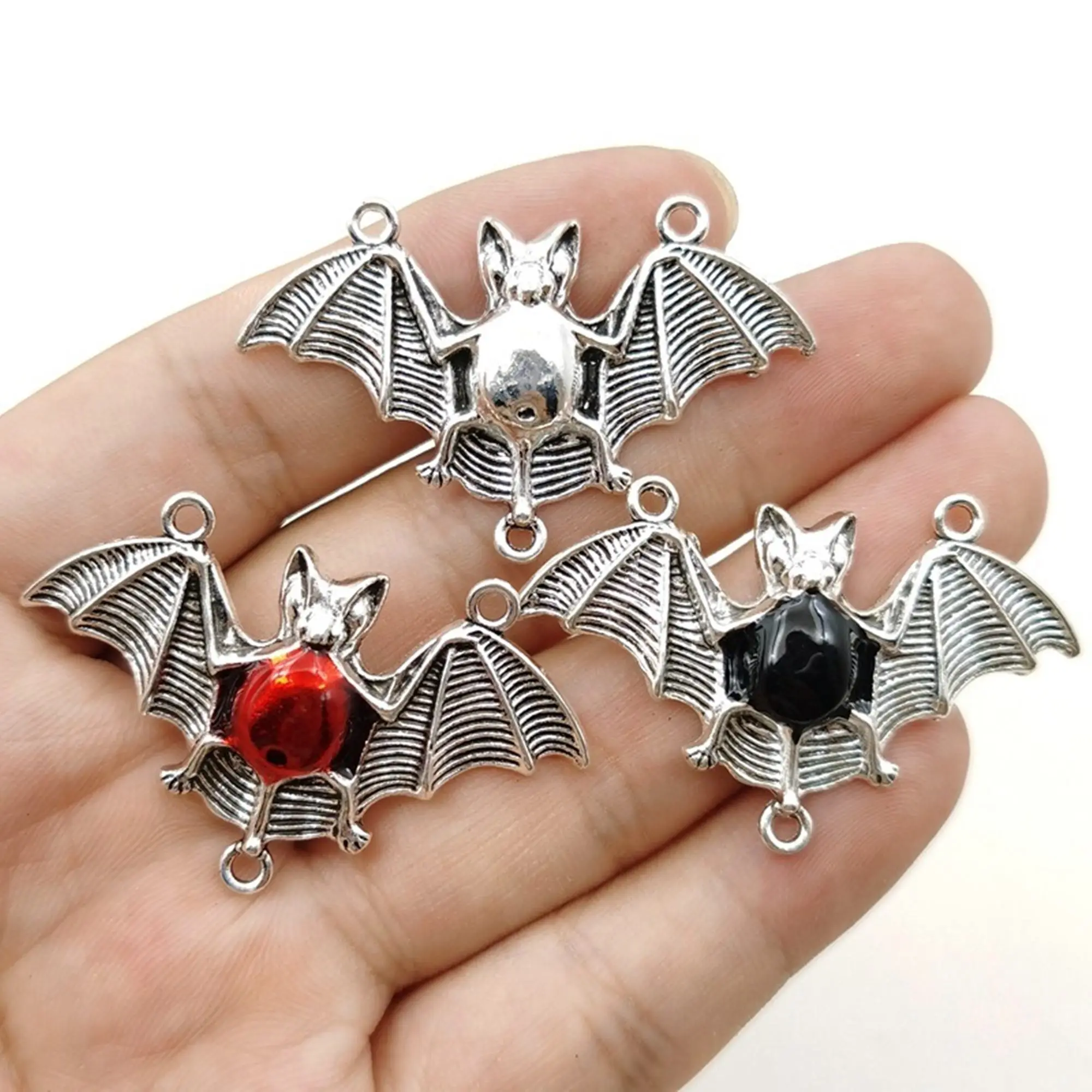 Orecchini A Forma Di Strega Goth In Argento 925 – Cuore Nero Con Cristalli Rosa, Gioielli Per Donne
