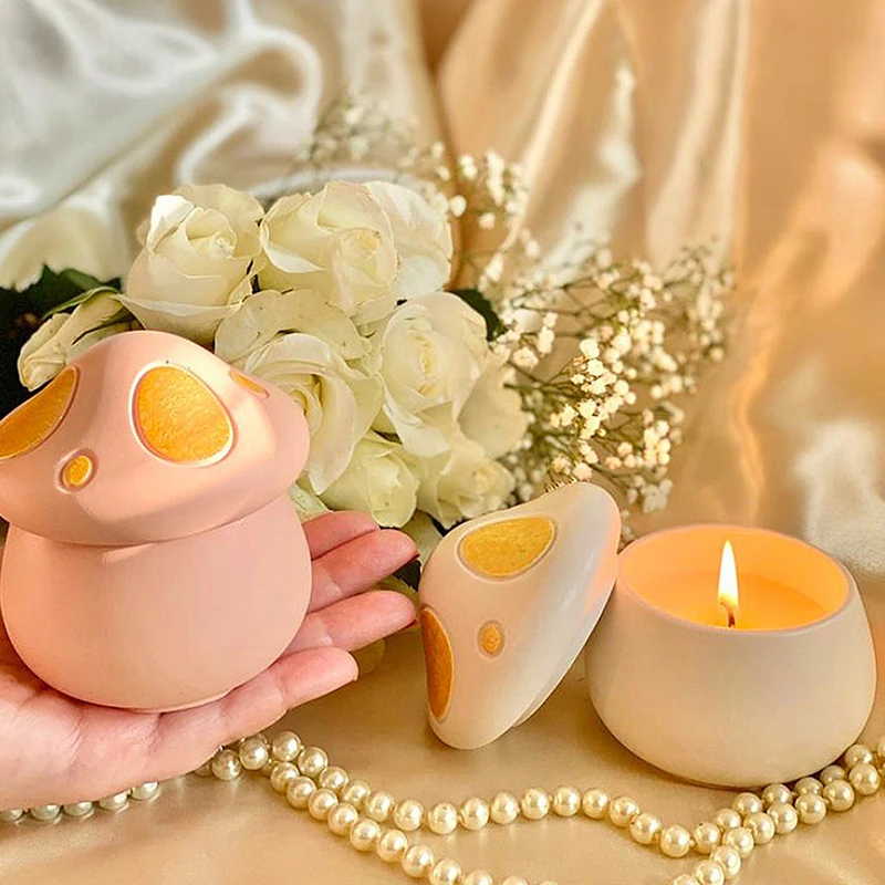 

3D Mushroom House Silicone Mold Mushroom Storage Box DIY Aromatherapy Gypsum Candle Jar Jewelry Box Epoxy Resin Home Decor