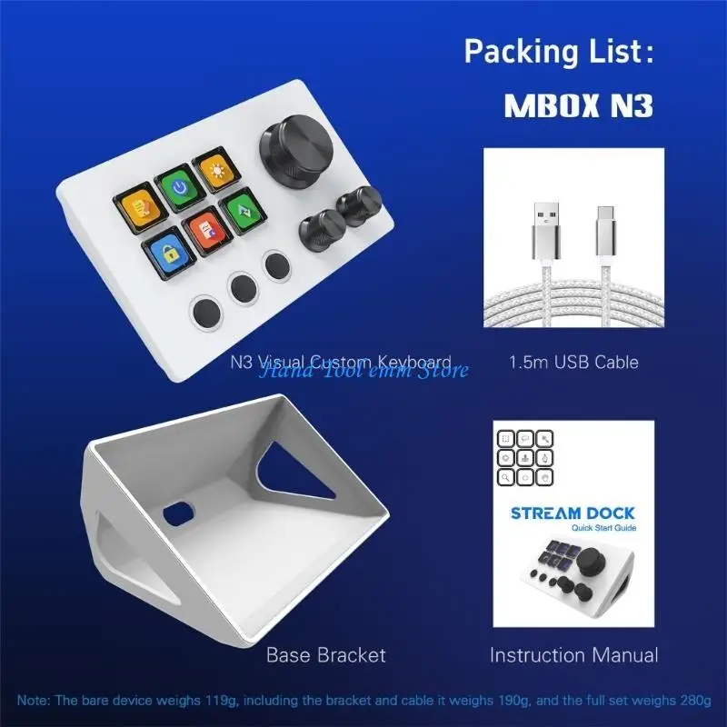 H37F Multifunctional Digital Keyboard Screen Knob Programming Desktop Integrate