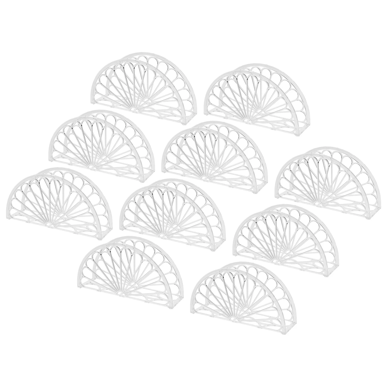 10pcs Clear Napkin Holder Fan Shape Paper Tissue Storage Stand For Kitchen Table Countertop Dining Office Hotel Decor