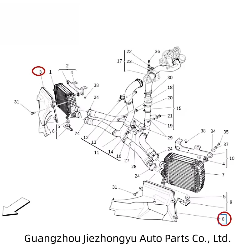 Intercooler System Side Air Duct for  M156 2013-2017 New Condition Model 670002898 & 670002899