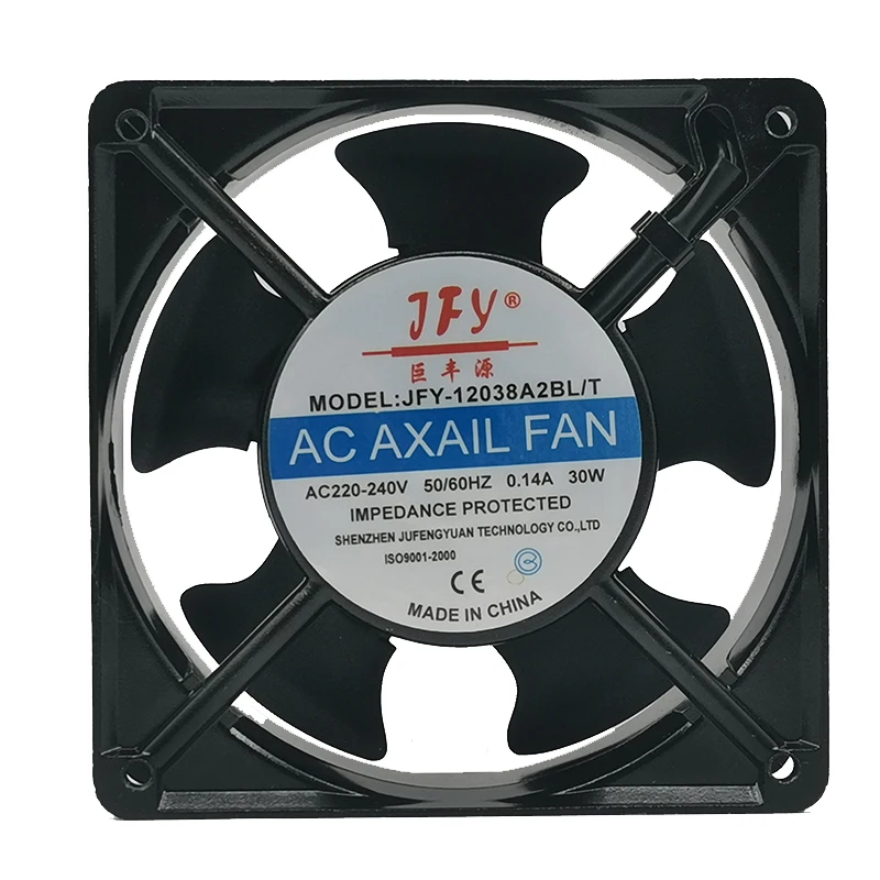 Fã industrial da bola dobro genuína, JFY-12038A2BL/T, 12cm, 220V, 0.14A, 30W, 12038