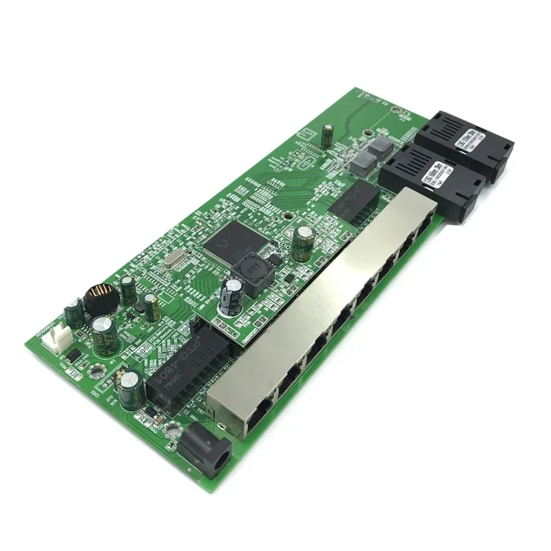 Serat Optik Mode Tunggal 8 RJ45 UTP & 2 SC Papan Port Serat SFP3KM POE Terbalik 10/100/1000M Gigabit Ethernet Switch Ethernet