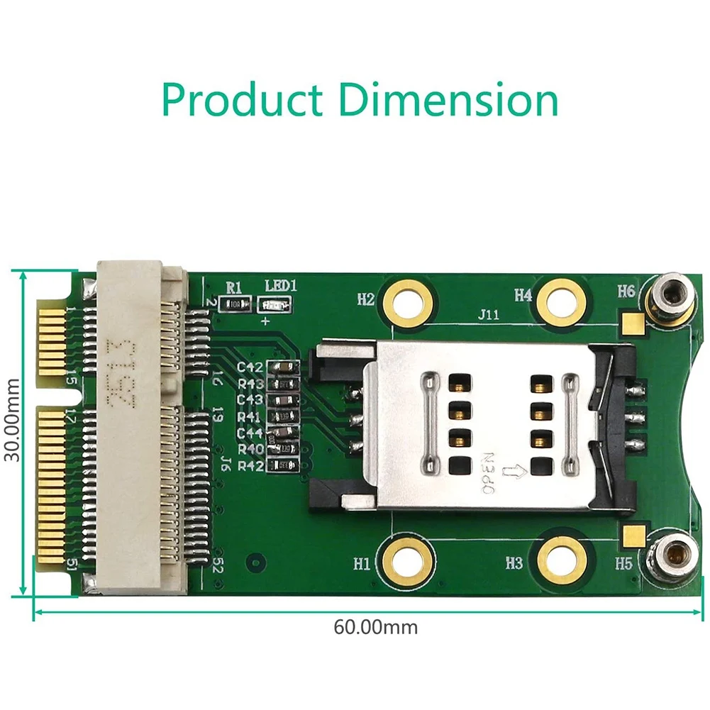 Mini adaptador Pci-E con ranura para tarjeta Sim, adecuado para 3G/4G, Wwan Lte, tarjeta Gps (soporte para tarjeta Sim tipo Flip)