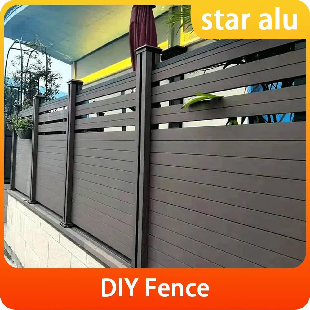 Privacy WPC Fence 6x8FT Grey - ECO Waterproof 20Years UV Proof for Backyard Garden Pool Easy Installation