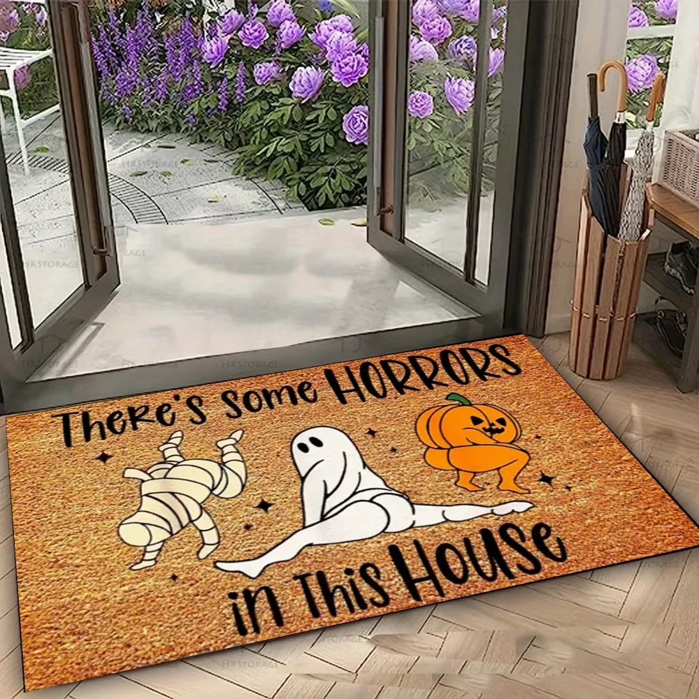 

VIKAMA Halloween Floor Mat - Soft And Comfortable, Easy To Clean, Ideal For Garden Entrance And Holiday Decoration