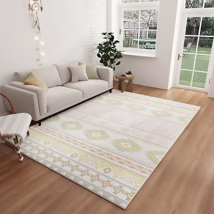 Nordic Faux Fleece Carpet Anti-Slip & Stain-Resistant Full Coverage Sofa & Bedside Rug Machine-Washable & Durable Home Decor