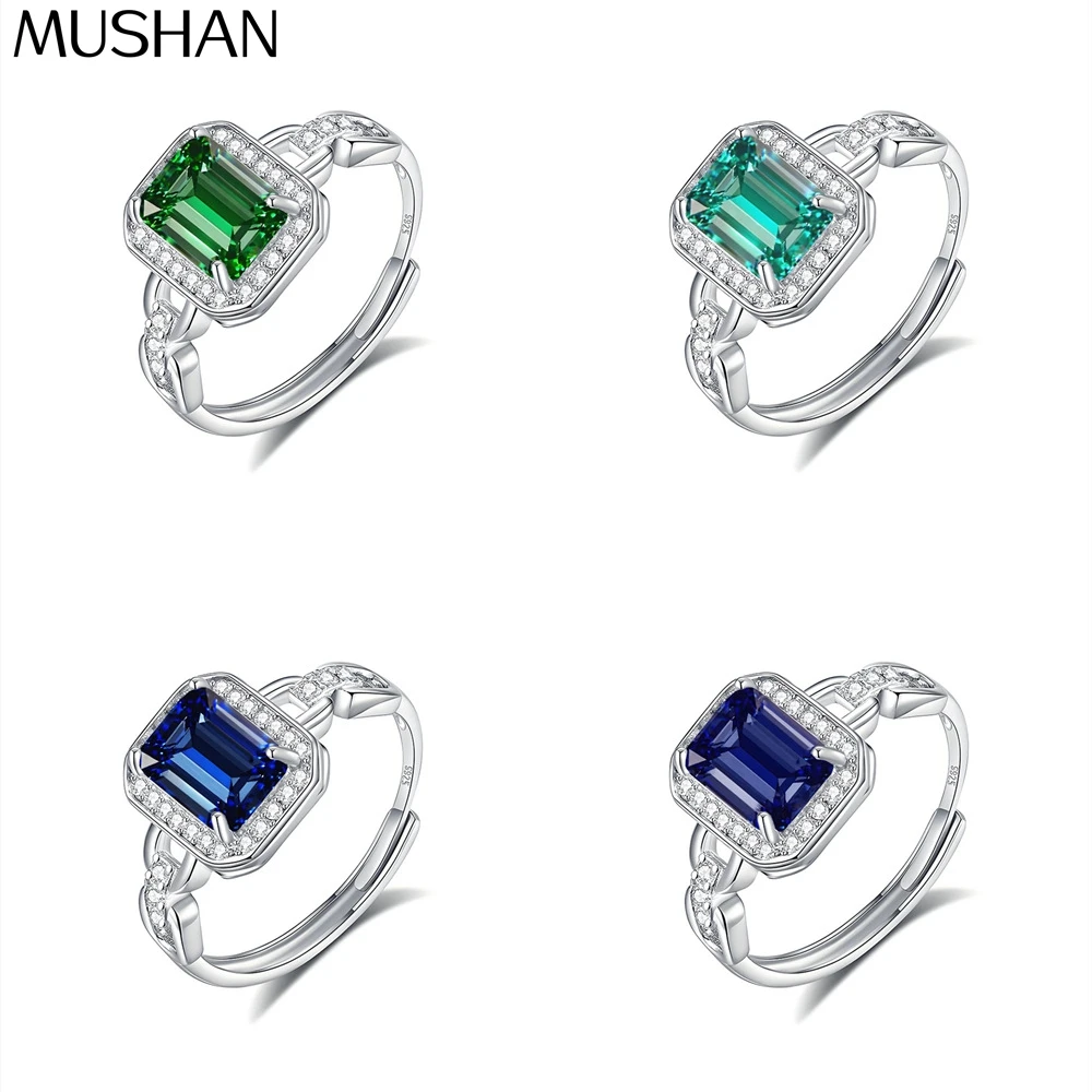 MuShan Jewelry 925 Sterling Silver Ring Wedding Band HCD Gemstones Engagement Party Glamorous Style Women Rings Fine Jewelry