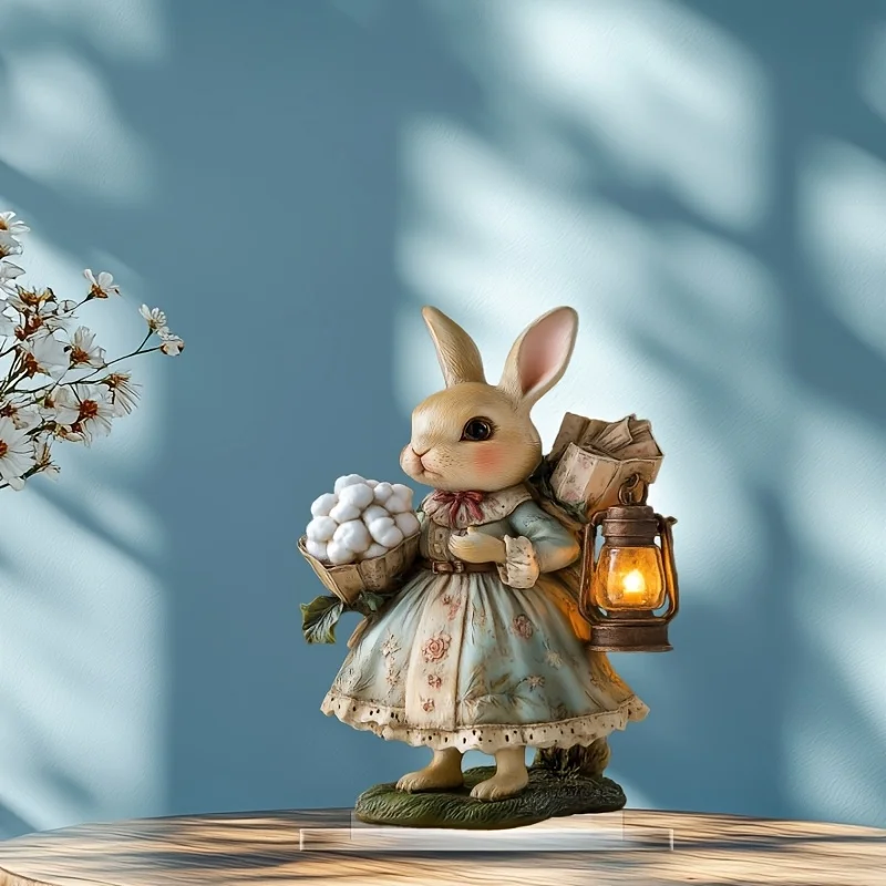 2D Easter Bunny Theme, Suitable for Home, Tabletop Decoration Ornament, Kitchen, Garden, Room, Caf É, Holiday Decoration Gifts