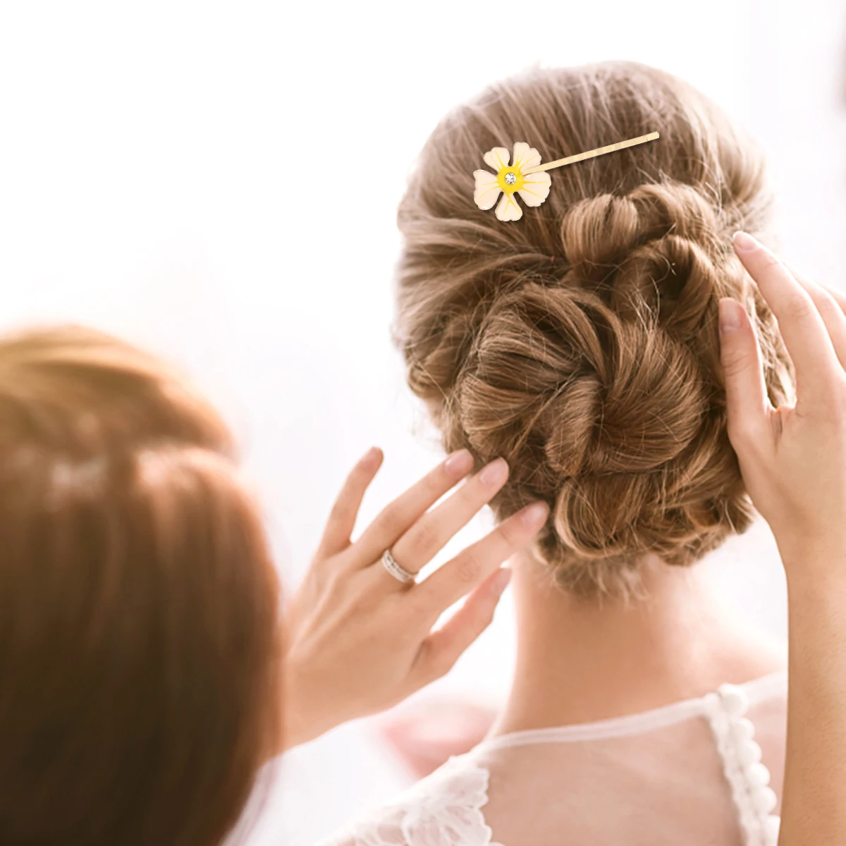 

5 Pcs Flower Hair Clip Set Rhinestone Bang Accessories Women Hairpin Vintage Styling Durable Easy Wear Suitable Any Season