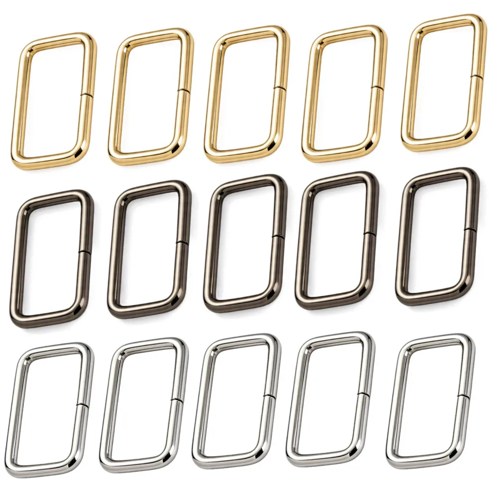 5-50 pcs Metal Heavy Duty Thickened Leather Bag Backpack Strap Belt Web Rectangle Square Loop O D Loop Ring Buckle DIY