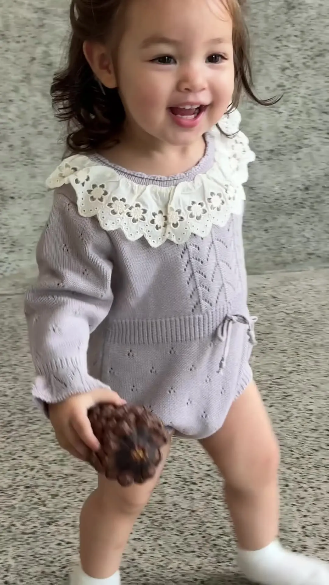 Autumn Baby Girls Clothes Lace Collar Infant Bodysuit Toddler  Knit Bodysuit &One Piece Sweet Girls Knirtwear