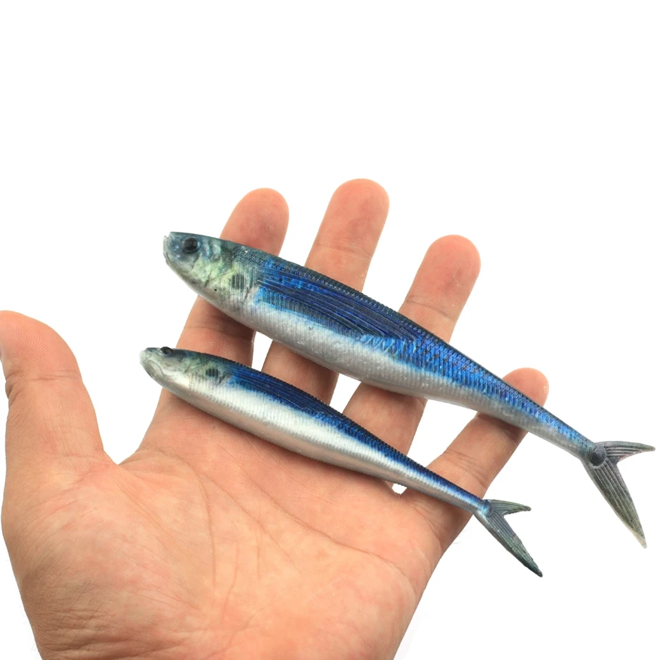 2PCS 11g/12.5cm  21.5g/16cm 3D Fishing Trolling Tuna Mackerel Seawater Bait Lures Soft Plastic Lure Swimbait For Bass Fishing