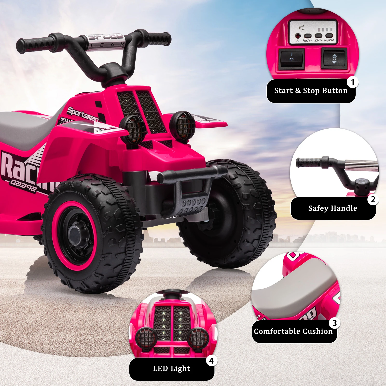 어린이용 전동 ATV, 6V 배터리 구동 4륜차, 6V - Kids Toys Electric 리뷰 및 가격