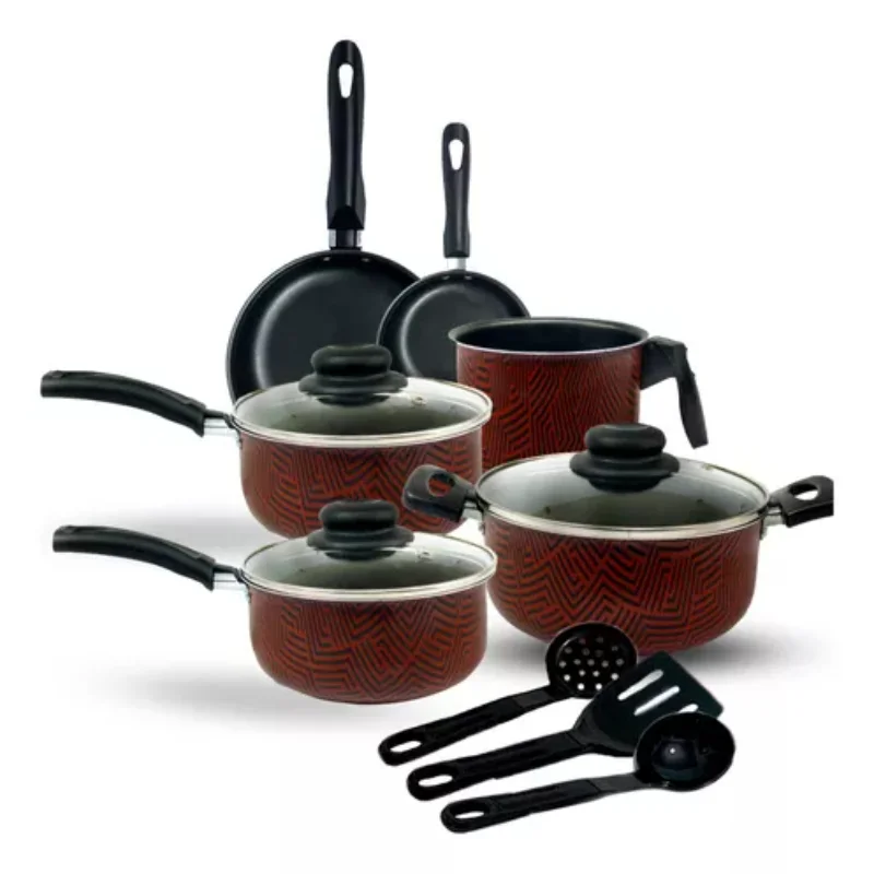 of Cookware with 9 pieces  Fryer Color Ruby Baking Cookware and Fryers