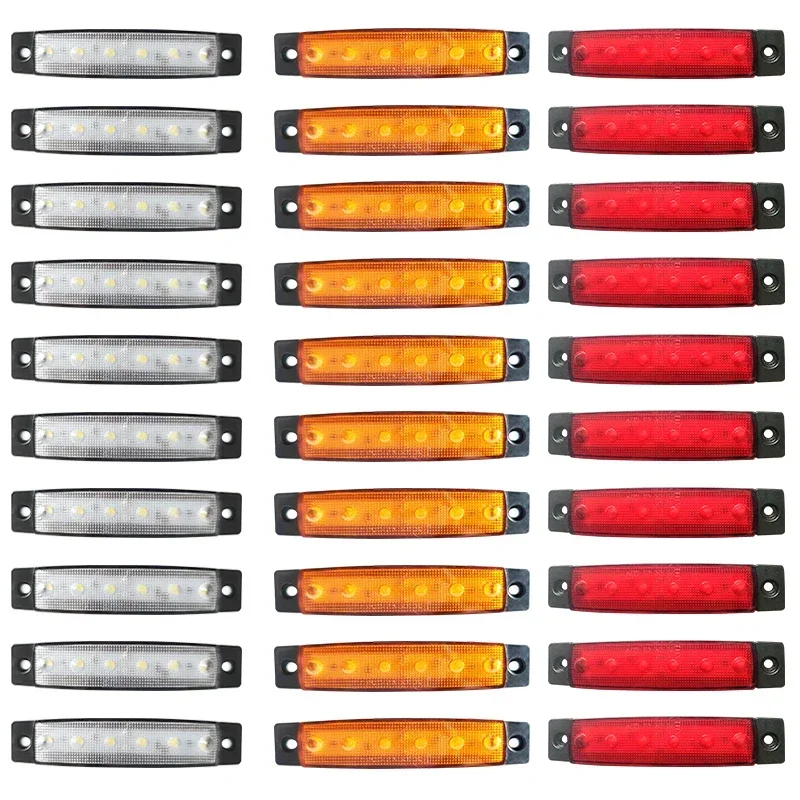10PCS Lkw Anhänger Seite Marker Indikatoren Licht Auto Signal Bremse Hinten Warnung Rücklicht LED