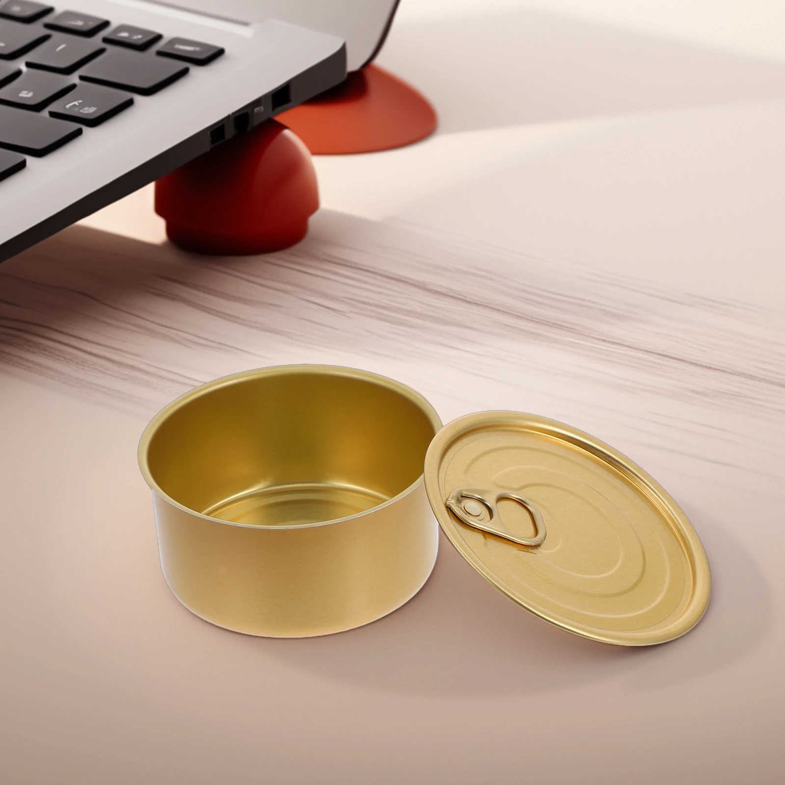 

5Sets Easy Open Aluminum Pop Cans Refillable Food Storage Pet Treat Container Tea Coffee Holder Round Metal Canister