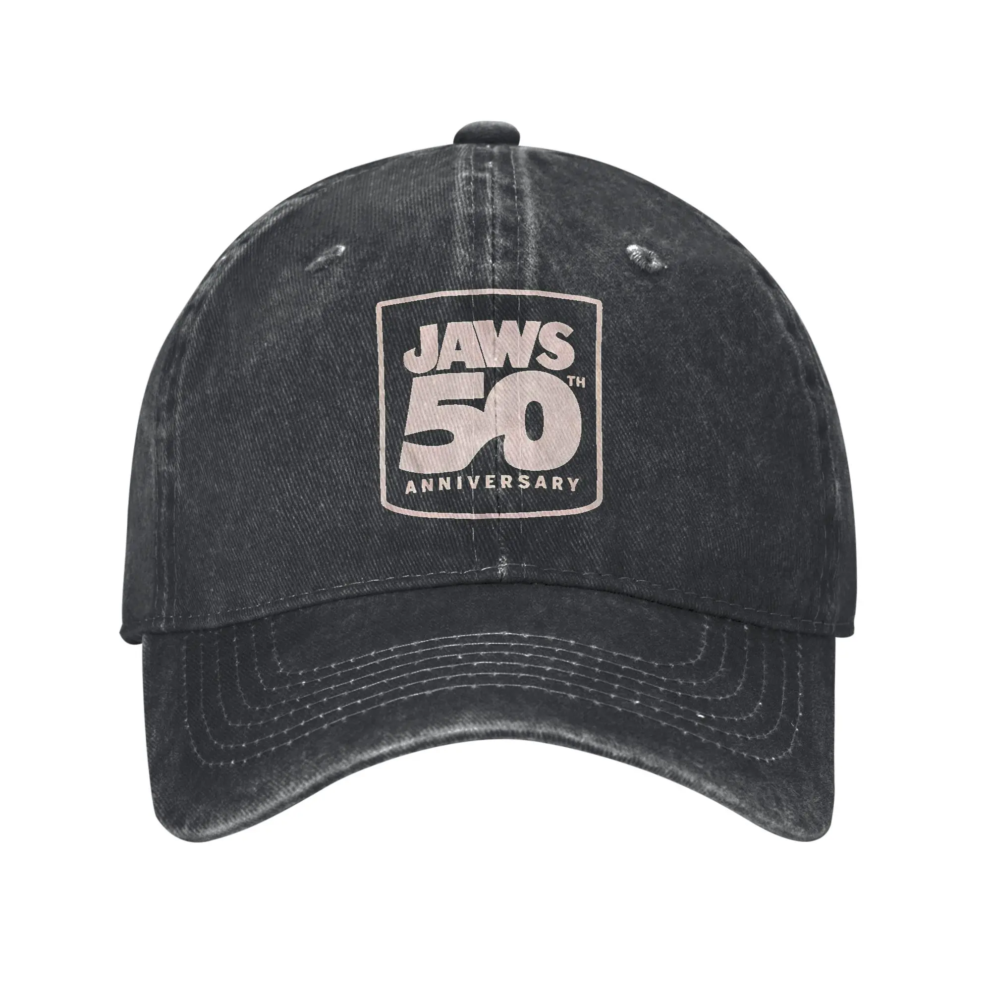 

Jaws 50th Anniversary Iconic Movie Baseball Cap Distressed Denim Washed Shark Snapback Men Women Outdoor All Seasons Travel Hats