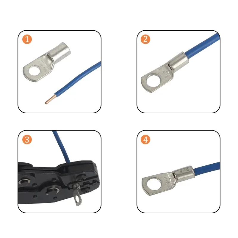 SC Nose Terminal SC6 SC10 SC16 SC25 Copper Wire Lugs Ring Bare Cable Electric Crimp DTGA Cable Connector 5mm 6mm 8mm 10mm 12mm