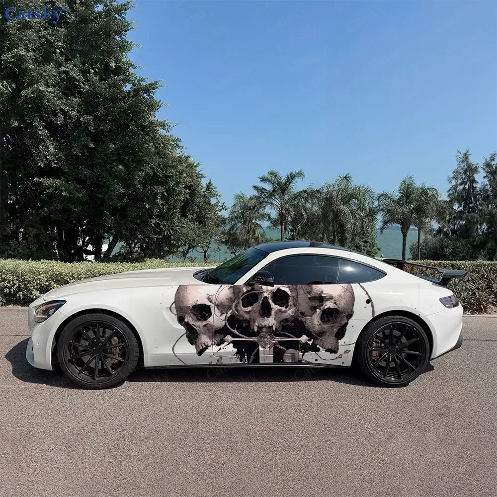 2pcs Ink Stain Snake Sword, Durable, Fade-resistant, Enhance Vehicle Aesthetics With Bold Artistic Design Car Vinyl Wraps