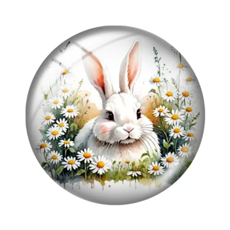 Easter Bunny 12/18/20/25mm glass cabochon  bracelet pendant rings for jewelry demo earrings back Making findings