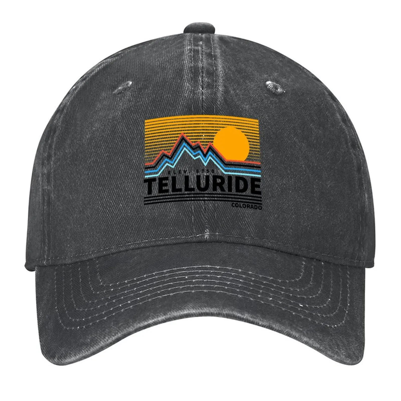 

Telluride Colorado Vintage Retro Hiking, Snowboarding Adventure Skiing Mountain Baseball Cap Luxury man cap Caps Male Women's