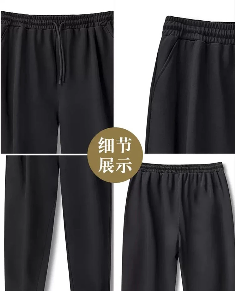 10XL حجم كبير صوف مبطن ركض دافئ مع مكبل الكاحلين رجل سراويل تقليدية القطن الراحة ملابس شتوية حجم كبير 160 كجم ارتداء