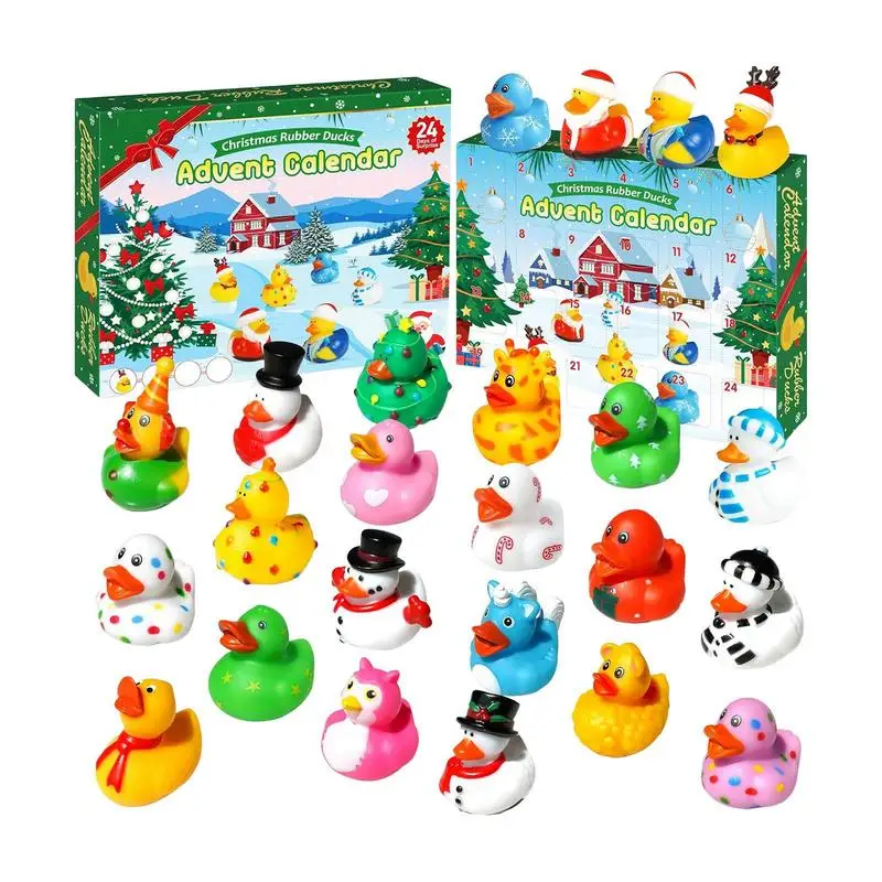 2024 patos de borracha calendário do advento de natal 24 grandes adoráveis patos de borracha de banho calendário de contagem regressiva 24 dias calendário de natal