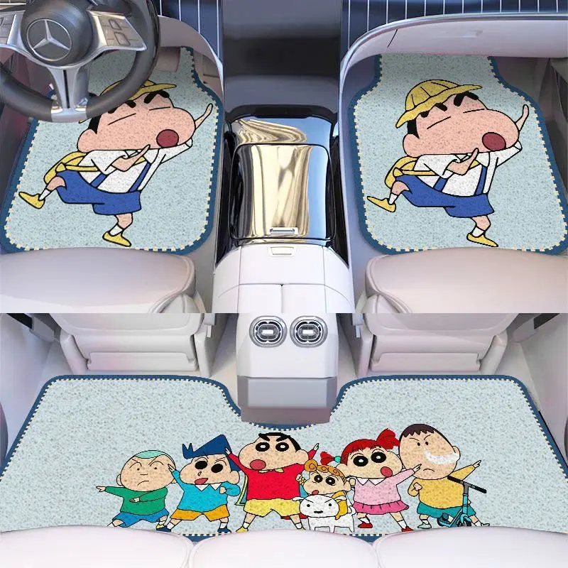 Crayon Shin Chan Car Foor Mat Cartoon Car Carpet Style Dirt Resistant Antiskid Car Protection Pad Universal Foot Pad Accessories