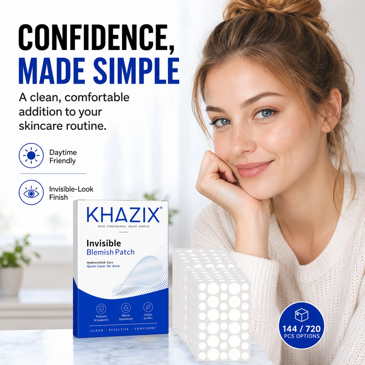 360/360/720pcs Hydrocolloid Acne Pimple Patch, Hydrocolloid Spot Stickers, Covering Zits and Defect, Nighttime Spot
