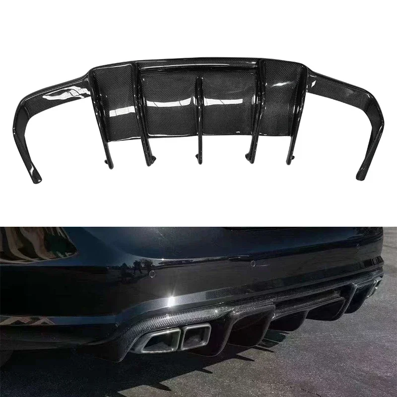 For Mercedes Benz CLS W218 CLS260 350 2011-2017 R Style Carbon Fiber Car Rear Bumper Diffuser Rear Splitters Spoiler Back lip