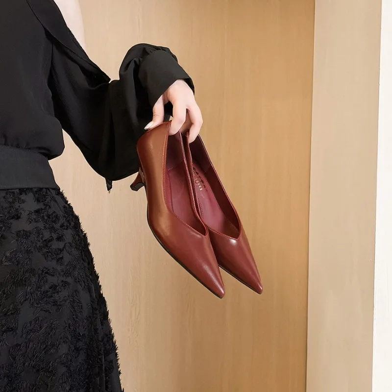 

5 Cm Height Women's High Heels Luxury Handmade Quality Comfortable 2026 Autumn New Fashion Sexy Wedding Pumps Shoes Woman