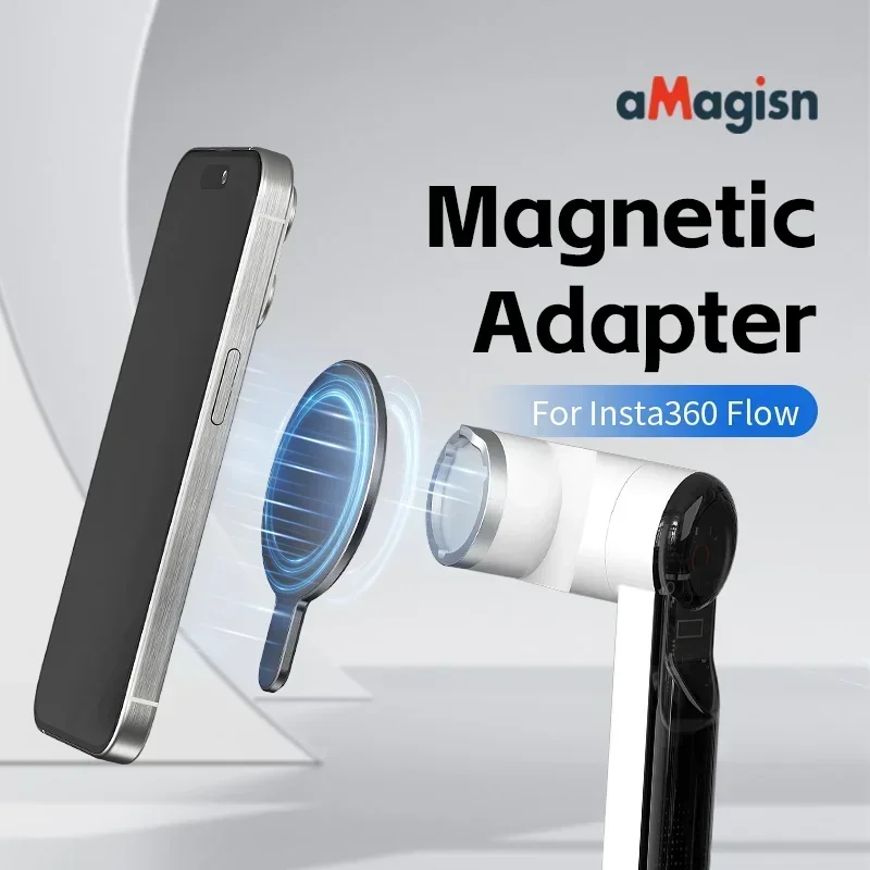 For Insta360 Flow Magnetic Phone Clamp MagSafe Adapter For iPhone 15 14 13 12 Android Samsung Smatphone Clip Accessory