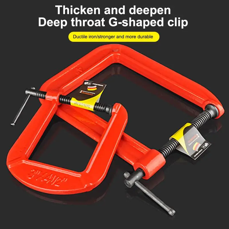 Deep Throat Heavy Duty G Clamp Thickened Stable Clamping Force Perfect for DIY Enthusiasts Woodworking Welding Tasks