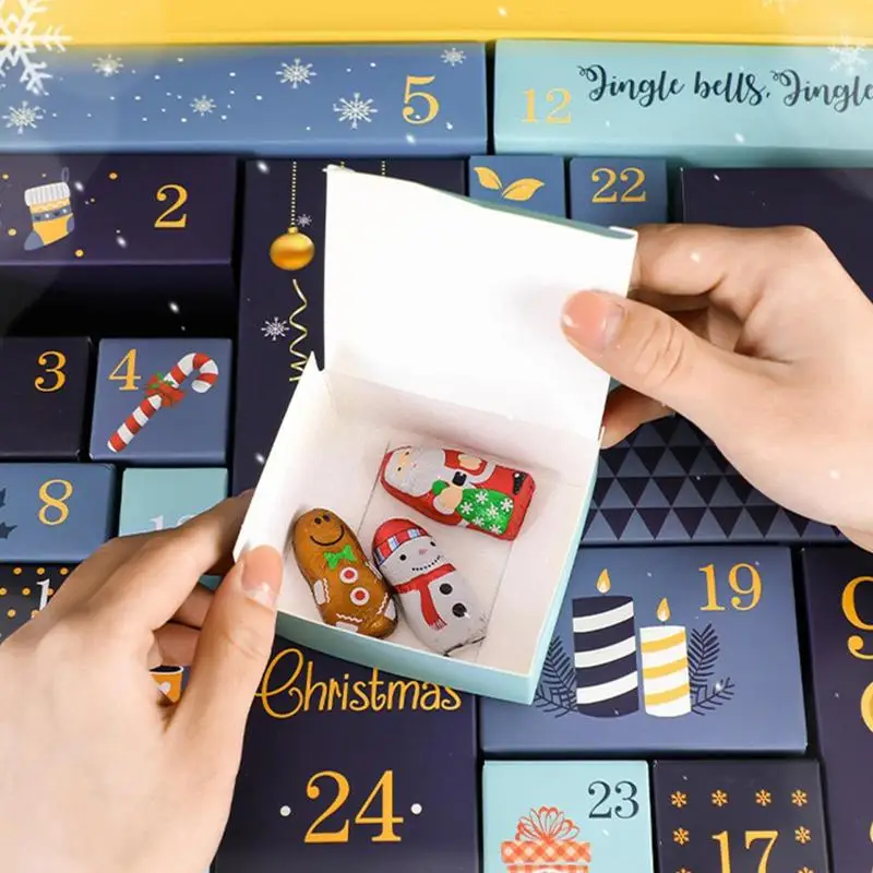 Custom Advent Calendar Empty Luxury Cardboard Paper Gift Beauty Advent Calendar Box Cosmetic Packaging Countdown Gift Box