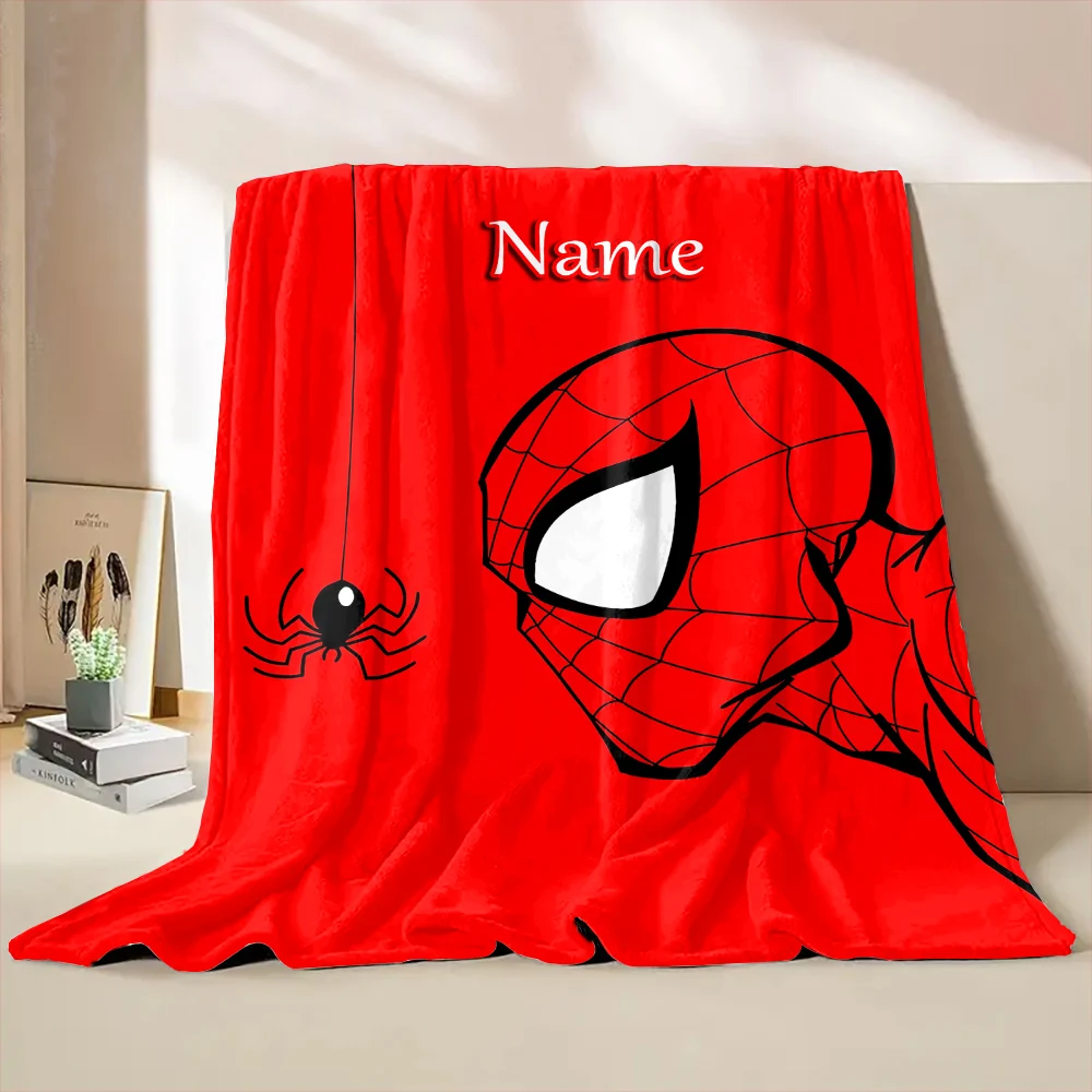 Avengers Spider-Man Printed Blanket Can Be Custom with Name, Soft and Warm, Suitable for Home, Office, Camping and Girls Gifts