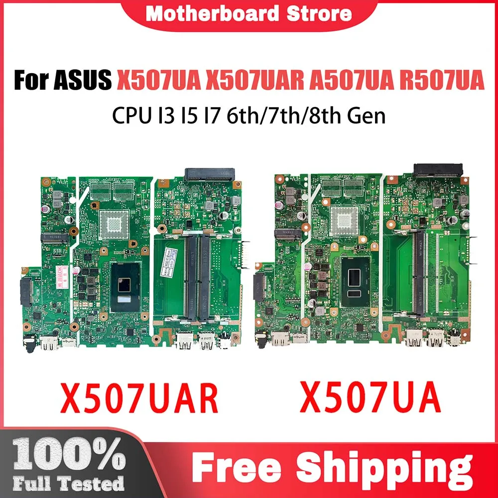 X507UF Notebook Mainboard For Asus X507UBR X507UB X507UFR X507UAR Y5000UB Laptop Motherboard I3 I5 I7 6th/7th/8th Gen CPU