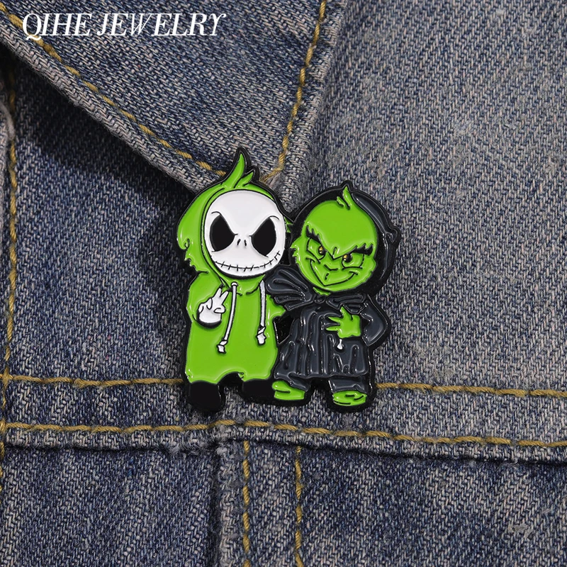 Horror Anime Character Brooch Enamel Pins Funny Comic Metal Brooches Lapel Badge Christmas Punk Accessories Gift for Friends