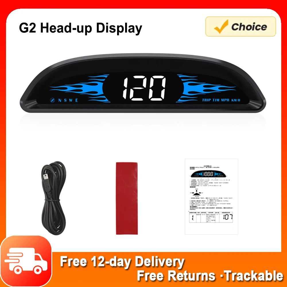 Car Head-up Display Digital GPS Navigation Speedometer GPS Dual System Display Screen with Speed/Time/Direction/Mileage Vehicle