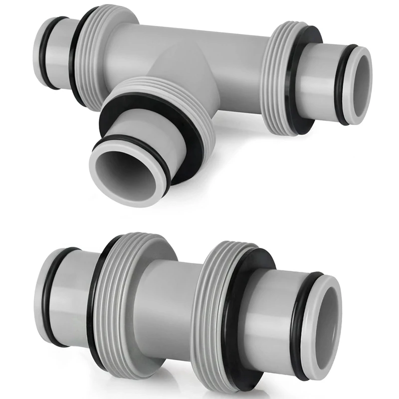 

2Pc Filter Pump Hose Connector,Pool Hose Connector 1.5 To 1.5In 2 Heads And 3 Heads T Joint Pool Hose Connector Coupling