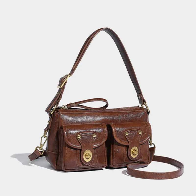 

JIAERDI ретро кожаные черные сумки на плечо Y2k женские универсальные сумки с двойным карманом женские винтажные повседневные сумки через плечо новые