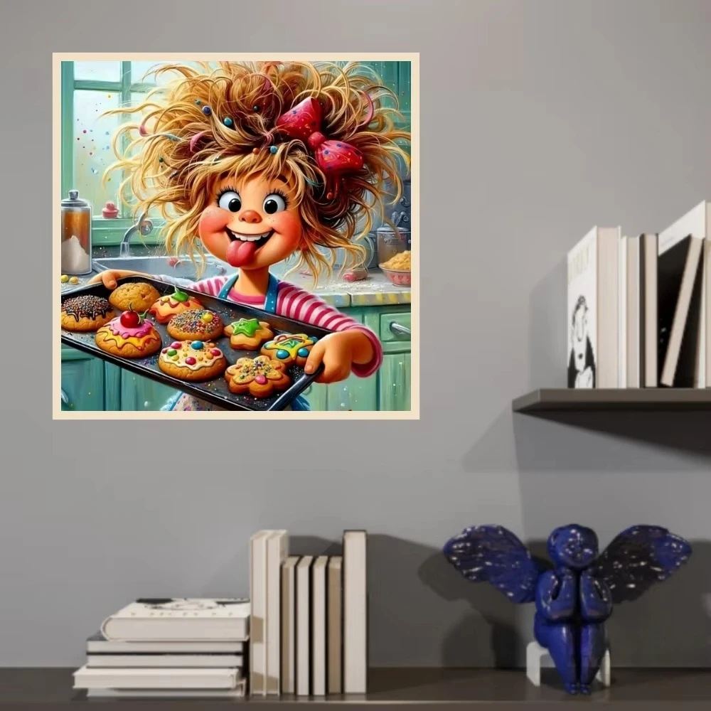 

Colorful Cookies 500PCS/1024 PCS Jigsaw Puzzles Portrait Relaxing Family Activity Games for Room Home Decor Frameless