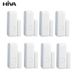 HIVA Wireless Magnetic Door & Window Sensor EV1527 Coding Mode RF 433MHz for Home Security Alarm System Home Burglar Alarm Kits