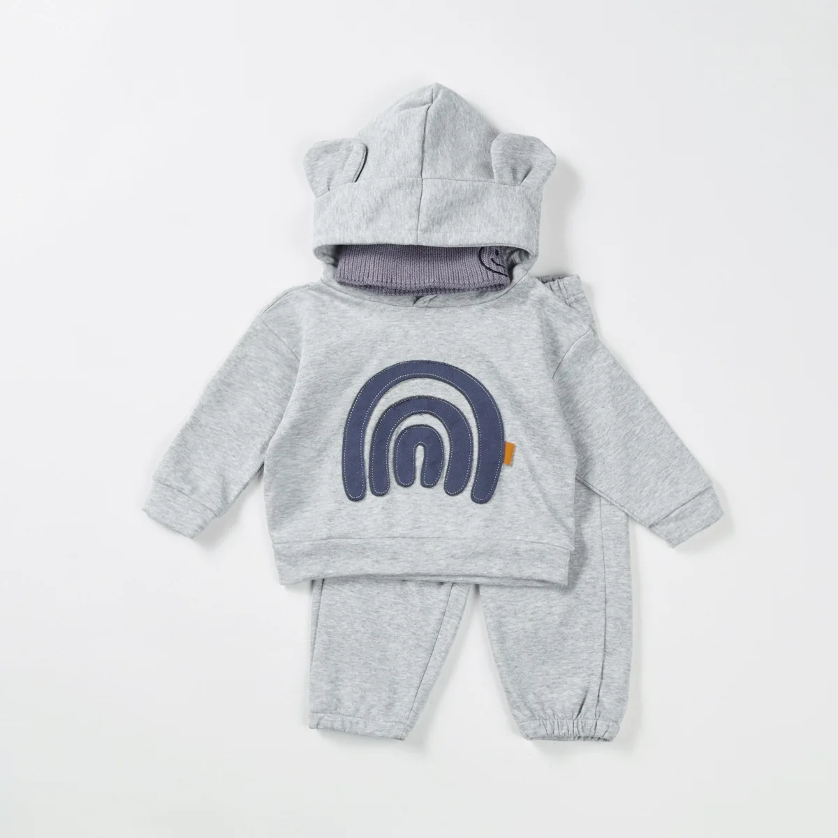 Ensemble deux pièces en coton doux pour bébé fille, sweat à capuche et pantalon, tenue à manches longues