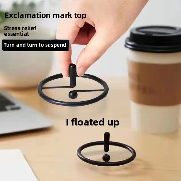 ！Exclamation Mark Floating Gyro - Stress Relief Fidget Toy, Creative Spinning Top for Desk & Office